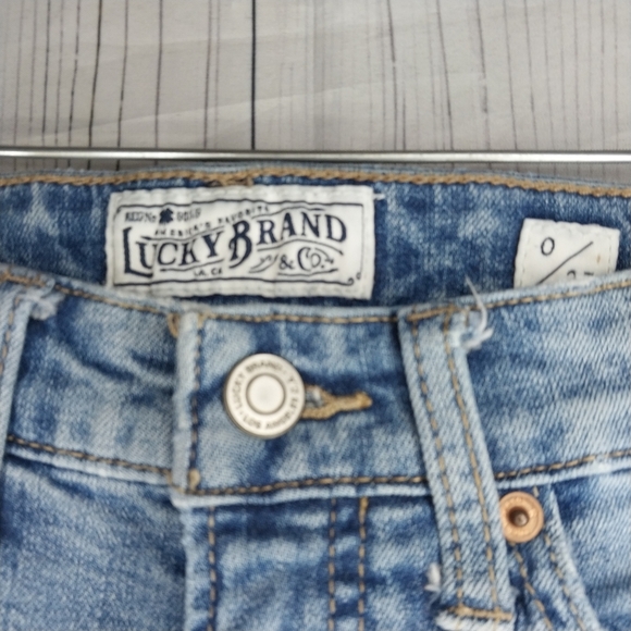 Lucky Brand Bridgette Skinny Embroidered Blue Jeans Size 0/25 - Picture 6 of 14